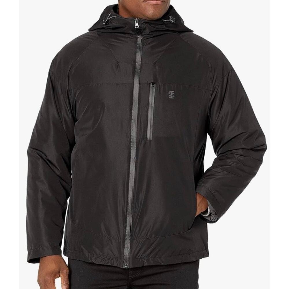 IZOD Men's Sz L Rip Stop Hooded 3-1 Systems Jacket Convertible Multifunctional